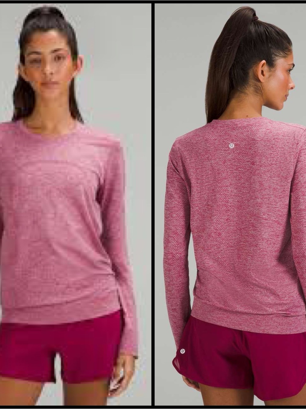 Lululemon Swiftly Relaxed-Fit Long Sleeve Run Shirt Pomegranate/Pink Peony 14